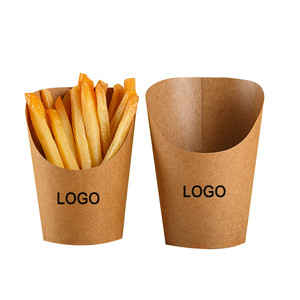 Wholesale Custom <b>Disposable</b> Carton Food Packaging Ice Cream Snack Packaging Box Kraft Paper Soup Diagonal Fries Box <b>Cup</b> - Product Image 2