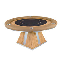 Salle à manger de jeu personnalisée 1.3m 1.5m pour 6 personnes Tables Texas Black Jack Table de poker ronde en bois massif avec couvercle