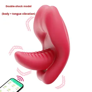 Vibratore Femminile Indossabile a Forma di Labbra con Forte Vibrazione Impermeabile IPX6 Stimolatore Linguale 10 Frequenze per Uso Esterno - Product Image 1