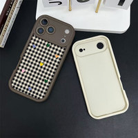 Coque de téléphone personnalisée en TPU imprimé motif cœur à carreaux pour iPhone 17 16 15 14 13 12 11 Pro Max XR XS 6 7 8 Plus