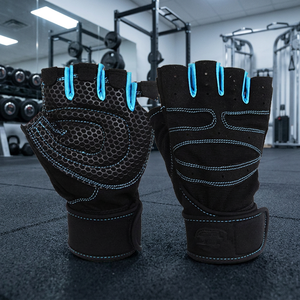 Fashionable Half-Finger Nylon Fitness <b>Gloves</b> for Unisex Gym & Body Building Training - Product Image 4