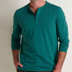Long Sleeve <strong>Henley</strong> Shirt for Men Bamboo Cotton <strong>Tshirts</strong> Organic Jersey Men's T-shirts Eco Friendly <strong>Henley</strong> <strong>Tshirt</strong> for Men - Product Image 1