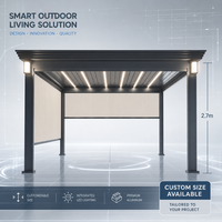 Pergola bioclimatique moderne de luxe en aluminium, motorisée, étanche, avec toit à lames orientables, pour jardin, villa, terrasse