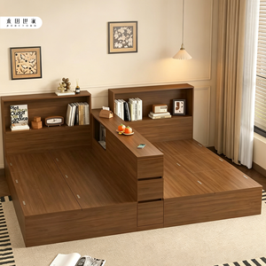 Lit enfant moderne en pin, taille standard, écologique, gain de place, avec armoire de chevet, personnalisable - Product Image 4