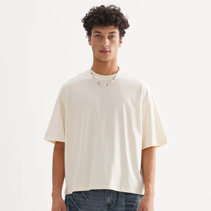 T-shirt en coton uni respirant et tendance pour homme et adolescent, vente en gros - Product Image 2