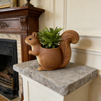 Pot de fleurs réaliste en résine en forme d'écureuil - Pot décoratif en forme d'animal de la forêt pour jardin, support fantaisie pour plantes succulentes pour terrasse