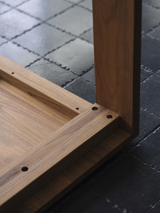 Mesa de Comedor y Escritorio de Madera Maciza Estilo Wabi-Sabi - Muebles de Comedor de Madera Natural Sencillos - Product Image 4