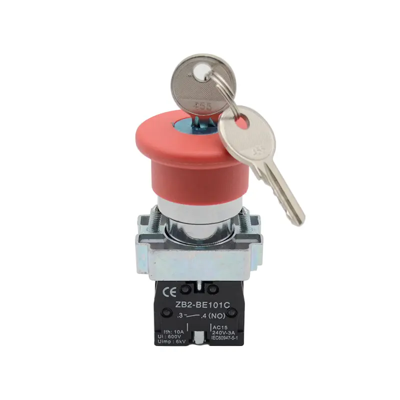 22mm Key release Mushroom head Emergency Switch XB2-BS42-40 Emergency Momentary Push Button Switch
