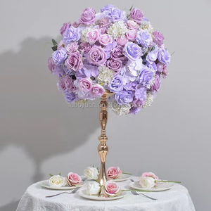 SF mor çiçek topu özelleştirilmiş mor çiçek topu centerpiece dekoratif ipek mor düğün çiçek düğün için en önemli parçalar - Product Image 2