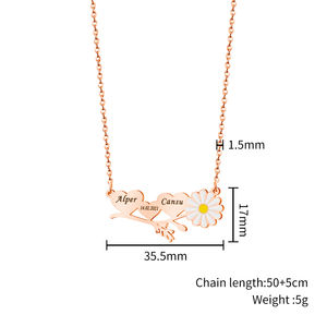 Nuovo stile regalo oro Daisy <span class=keywords><strong>collana</strong></span> in acciaio inox personalizzare <span class=keywords><strong>collana</strong></span> <span class=keywords><strong>con</strong></span> nome incidibile - Product Image 6