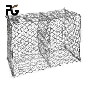 Galfan Gabion Iron Wire Cage Basket Seawall Protection Woven Hexagonal Seawall Protection Gabion Basket Box
