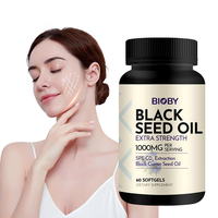 Huile de graines de cumin noir Bioby OEM en marque privée 1000mg Force Maximale 60 Gélules Molles SFE-CO2