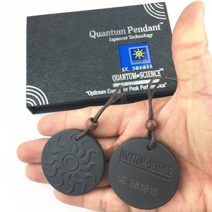 Liontin Shungite <span class=keywords><strong>Quantum</strong></span> Jepang CAMAZ Asli Liontin <span class=keywords><strong>Quantum</strong></span> Hitam Dengan Logo Roda Api - Product Image 3