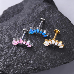 YS Schmuck Maßgefertigte Geometrische Titan-Labret-Ohrringe ASTM F136 Piercing Innengewinde Helix Tragus Lobe Flacher Rücken für Kinder - Product Image 5