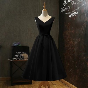 V-Neck Satin A-Line Midi Dress With Tie-Up Detail For Women Wine Red - Product Image 5