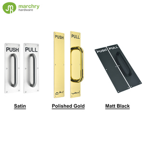 Centro comercial Puerta contra incendios Acero inoxidable 304 Manija de puerta de empuje con placa - Product Image 4