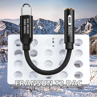 FRANSUN T2 DAC adaptateur câble type-c 3.5mm décodeur Audio fil Mini USB-C convertisseur casque ampli Dongle pour Smartphone projecteur