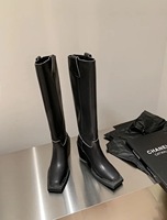 Bottes longues de style vintage pour femmes Collection de bottes longues de créateur de luxe Bottes longues en cuir véritable respirant pour l'été