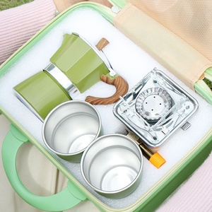 ชุดกาแฟมอคค่าพ็อตแบบพกพาสำหรับตั้งแคมป์และเดินทางกลางแจ้ง 9 ชิ้น ยี่ห้อ Kingze รุ่นสั่งทำพิเศษ สไตล์อิตาเลียน - Product Image 3