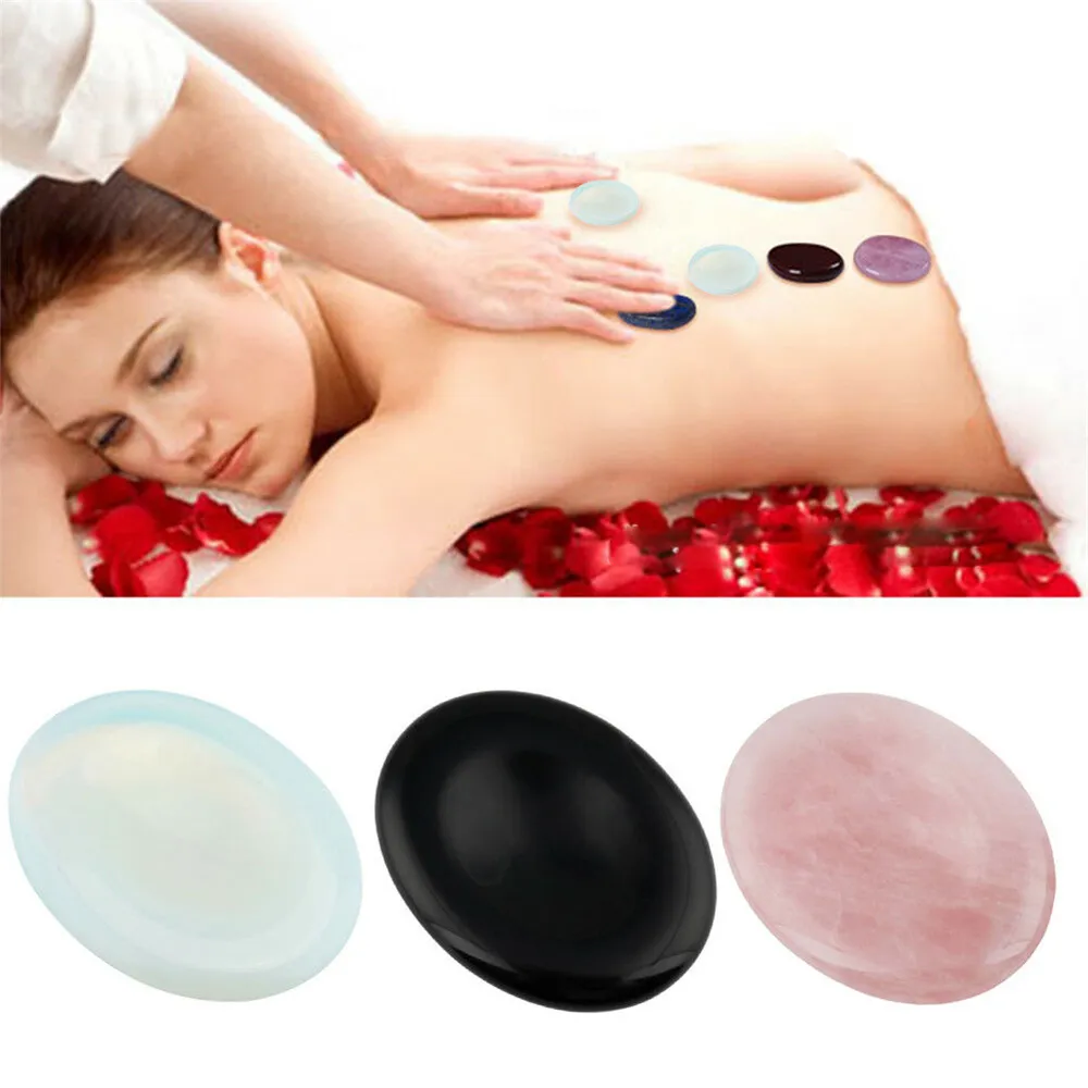 Natural Oval Gemstone Crystal Worry Stone Pocket Palm Thumb Chakra Reiki Healing Massager