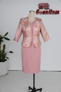 Robe de cérémonie en brocart de haute qualité pour femmes grandes tailles, robe deux pièces, vêtements pour femmes - Product Image 5