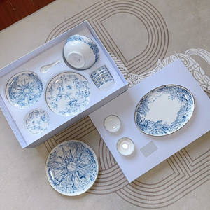 Wholesale Porcelain Bone China Ceramic Dinnerware <b>Sets</b> Edge Dessert Dinner Plates for Home or Wedding <b>PC</b> Material - Product Image 2