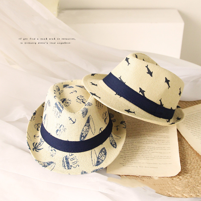 Весенне-летняя детская Солнцезащитная джазовая дышащая соломенная шляпа Sunny Baby британская маленькая шляпа от солнца