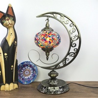 Table de chevet turque en fer forgé mosaïque de verre LED, style ethnique rétro méditerranéen, pour chambre, salon, salle à manger, café