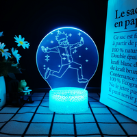 Lampe de nuit holographique 3D mignonne populaire, lampe de nuit fantaisie, changement de couleur multicolore pour la décoration de bureau