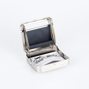 High quality Laser engraving Cigarette box metal cigarette rolling box with display case packaging