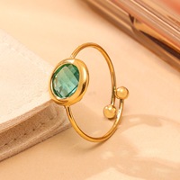 Fabrik-Großhandel Grenzüberschreitender Klassischer Kristallglas-Ewigkeitsring mit Perlenöffnung, Nischendesign, Edelstahl, 18K Gold für Damen