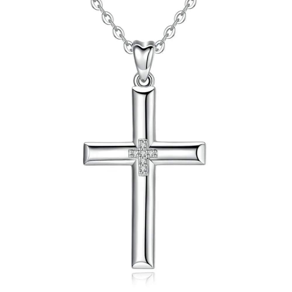 925 mujeres de plata esterlina religioso antiguo cristianos fe Jesús Cruz colgante collar