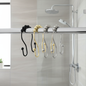 Anillos Multiusos de Acero Inoxidable para Cortinas de Ducha, para Uso en Hogar y Hotel - Product Image 1