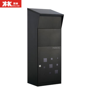 Boîte <span class=keywords><strong>aux</strong></span> <span class=keywords><strong>lettres</strong></span> extérieure en acier inoxydable Boîte à colis verrouillable avec porte en grain de bois pour usage domestique - Product Image 4