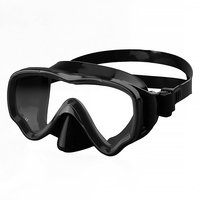 Masque de plongée à lentille unique avec cadre en silicone transparent, anti-buée, verre étanche pour les jeunes enfants, lunettes de natation