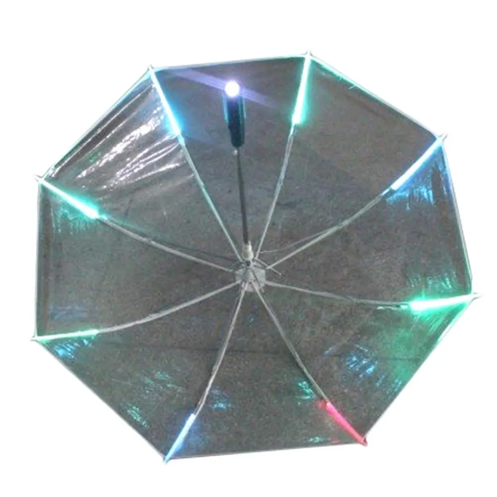 ロングハンドル傘新しいLEDライト透明傘環境保護ギフト