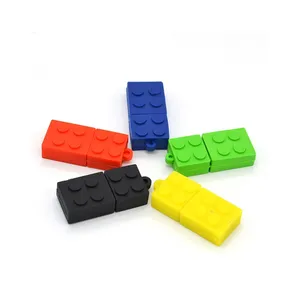 Factory Direct Plastic Creative Educational Promotional Novelty PVC Cartoon Toy Building Blocks USB Flash Drive