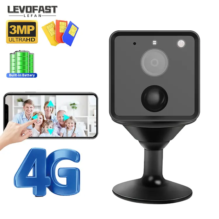 LEVOFAST hızlı Alarm itin 3D dijital büyük kapasiteli akülü IP 4G WIFI Mini kamera