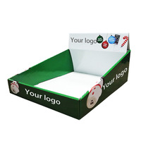 Étalage de comptoir en carton pour magasin de détail, présentoir de supermarché, boîte d'affichage en carton ondulé pliable