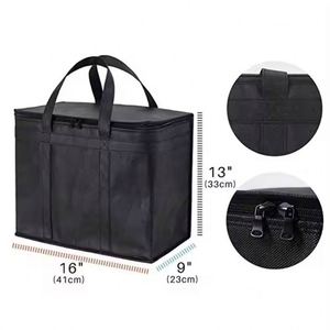 Sac isotherme de 30 L en non-tissé, écologique, rouge, avec fermeture éclair étanche, pour le transport de repas – Vente en gros - Product Image 2