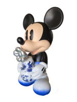 2.0 mètre de hauteur dessin animé Micky Statue en fibre de verre Mickey Mouse avec Sculpture de fleurs pour la maison salle de Fitness galerie d'art décoration