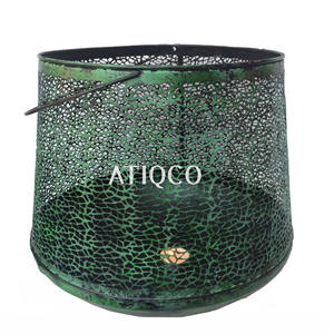 Bougeoirs votifs en fer bon marché Dernier votif moderne en métal vert avec poignée Support de chauffe-plat en fer élégant - Product Image 4