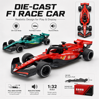 Voiture de course miniature en métal moulé sous pression à l'échelle 1:32, modèle de formule moderne, jouet pour enfants avec fonction de recul et son, batterie au lithium, vente en gros
