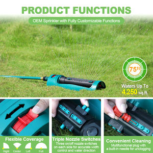 Arroseur oscillant personnalisé SUNSHINE pour pelouse et jardin, équipement <span class=keywords><strong>d</strong></span>'<span class=keywords><strong>arrosage</strong></span> à large portée pour gazon, cour, ferme et espaces verts - Product Image 3