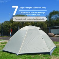 Tente de camping légère double couche une chambre 2-3 personnes quatre saisons pour la randonnée sac à dos facile à installer coupe-vent étanche à la pluie