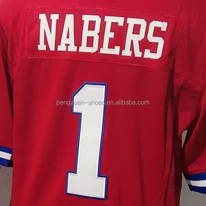 Malik Nabers kırmızı en kaliteli dikişli amerikan futbolu Jersey gemi hazır - Product Image 1