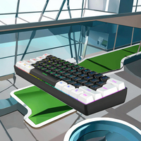 2025 baru 60% Mini 61 RGB Keyboard Gaming berkabel USB lampu latar ergonomis portabel gaya mesin cetak tombol membran
