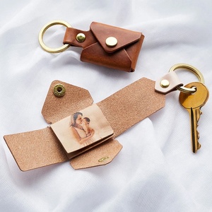 Porte-clés personnalisé en cuir tanné végétal avec Photo, Mini Album Sublimation, porte-clés vierge gravé au Laser - Product Image 1