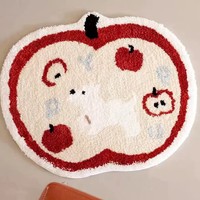 Polyester-Flockteppich im Nordischen Stil mit Alien-Form und Fruchtmuster für Wohnzimmer, Schlafzimmer, Bettseite und Couchtisch