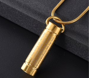 Alkitab Tuan Doa Lintas Kremasi Perhiasan untuk Abu Liontin Stainless Steel Guci Kenang-kenangan Peringatan Kalung untuk Pria/Wanita - Product Image 2